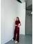 Osy Modal Yumuşak Dokulu Kumaş Nakış Işlemeli Rahat Bol Paça Eşofman Pantalon - Bordo 5