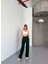 Osy Modal Yumuşak Dokulu Kumaş Nakış Işlemeli Rahat Bol Paça Eşofman Pantalon - Yeşil 4