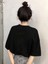 20/1 Penye Compack Baskılı Oversize Kısa Kol Bisiklet Yaka T-Shirt - Siyah 2