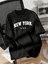 20/1 Penye Compack New York Baskılı Oversize Kısa Kol Bisiklet Yaka T-Shirt - Siyah 1