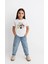 Kız Labubu Çocuk Baskılı T-Shirt - Beyaz 2