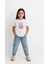 Kız Labubu Çocuk Baskılı T-Shirt - Beyaz 2