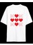 Anneler Gününe Özel Tasarım Mom Kalp Baskılı T-Shirt - Beyaz 1
