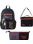 3 Bölmeli Black Okul Sırt Çantası + Beslenme Çantası + Kalemlik 1