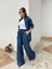 Kadın Mavi Denim Gömlek Pantalon Takım 2
