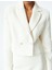 Yeni Sezon Uzun Kollu Slim Fit Kruvaze Crop Tüvit Blazer Ceket 5