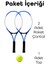 3lü Set Deluxe 21 Inç Çocuk Genç Tenis Raketi Seti Çantalı Çocuk Tennis L2 Grip 53 cm Mavi 670 3