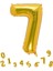 Rakam Folyo Balon 7 Altın Renk 80 cm - 32" 1