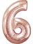 Rakam Folyo Balon 6 Rose Gold Renk 100 cm - 40" 1