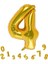 Rakam Folyo Balon 4 Altın Renk 80 cm - 32" 1