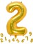 Rakam Folyo Balon 2 Altın Renk 100 cm - 40" 1