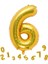 Rakam Folyo Balon 6 Altın Renk 80 cm - 32" 1