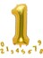 Rakam Folyo Balon 1 Rakam Altın 1 Yaş Doğum Günü Parti Balonu 86 cm 34 Inc 1