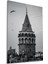 Siyah Beyaz Galata Kulesi Dikey Cam Tablo, Ev Ofis Duvar Dekoru, Lüks Hediyelik, Kırılmaz Çizilmez 1