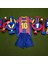 Messi Barcelona Çoraplı Bordo Mavi Çocuk Nostalji Halı Saha Forma 4