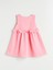 Lcw Kids Pembe Önden Düğmeli Müslin Kız Çocuk Elbise 4