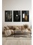 Modern Geometrik Çizgiler 3 Parça Set Cam Tablo, Ev ve Ofis Duvar Dekoru, Lüks Hediyelik 3