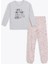 Lcw Dream Pembe Bisiklet Yaka Baskılı Uzun Kollu Kadın Pijama Takımı 5