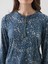 Lcw Grace Mavi Bağlamalı Yaka Etnik Desenli Bluz 3