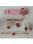( 6 x Parça ) Tıme Rose Red Saat + Kalp Kupe +Kolye + Bileklik + Yüzük Takı Seti Gül Kırmızısı 3