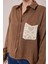 Etnik Cep Detaylı Kahverengi Gömlek 4