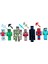 Minecraft 20 Parça Figür Oyuncak Enderman Steve Herobrine Domuz Adam Demir Golem 3