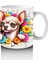 Renkli Çiçeklerle Süslenmiş Chihuahua Deseni - Baskılı Kahve Kupası 4