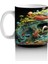 Renkli Canlılarla Dolu Fütüristik Doğa Manzarası - Baskılı Kahve Kupası 2