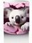 Çatlak Duvar Arasında Pembe Temalı Sevimli Koala - Baskılı Kahve Kupası 3