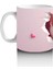 Pembe Kalplerle Süslenmiş Sevimli Kedi – Baskılı Kahve Kupası 2