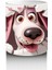Pembe Kalplerle Çevrili Gülümseyen Karikatür Köpek - Baskılı Kahve Kupası 3