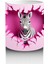 Kalp Desenli Pembe Arka Planda Zebra – Baskılı Kahve Kupası 3