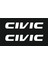 Honda Civic Sticker Folyo Etiket 2 Adet (Transfer Bantlı) 2