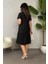 Kadın Kısa Kollu V Yakalı Viskon Elbise 3