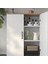 Skruvby Büfe 70 x 90 cm Meşe Üst Panelli Beyaz Dolap Ev Düzenleyici 4