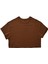 Fiora Kahverengi Crop Basic Tshirt 2