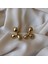Gold Yarım Çiçek Bubble Küpe 1