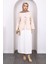 Bej Ön Bağlamalı Püsküllü Kimono 2