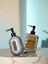 Mermer Desenli Seramik Banyo Sabunluk & Losyonluk Dispenser Seti – 2'li 1