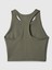 Kadın Haki Halter Yaka Crop Spor Üst 2
