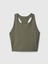 Kadın Haki Halter Yaka Crop Spor Üst 3