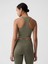 Kadın Haki Halter Yaka Crop Spor Üst 6