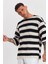 Örme Jakarlı Fakir Kol Oversize Tshirt 1