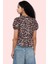 Kadın Leopar Desenli Bağlamalı Bluz Basic Kalıp Pamuk Günlük Kullanım Yaz Aylarının Vazgeçilmezi 3