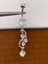 316 L Cerrahi Çelik Bar Ölçüsü 10 mm Kristal Taşlı Sallantılı Sarmaşık Model Göbek Piercingi 1