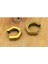 Çelik Gold Renk Şekilli Çift Unisex Küpe 1