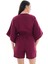 Önden Bağlamalı Müslin Bolero Bordo 5