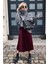 Kadın Bordo Pileli Etek Kombini – Günlük ve Şık Stil | Sonbahar/kış Moda 3