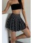 Kadın Siyah Puantiyeli Çizgi Yüksek Bel Şort Etek – Şık ve Rahat Etek Modeli 1
