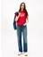 Yüksek Bel Düz Paça Slim Straight Koyu Mavi Kadın Denim Pantolon DW0DW205121A5 1